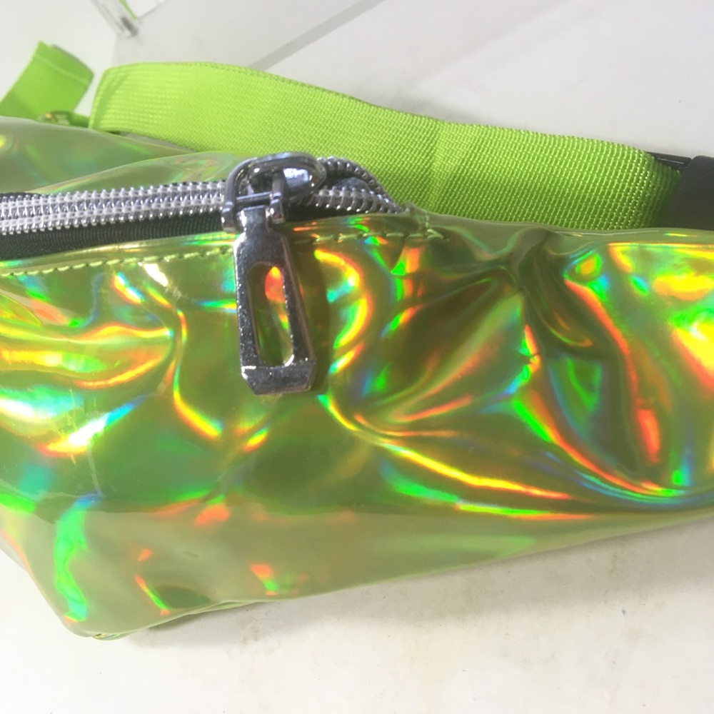 Green Holographic Fanny Pack Crossbody Belt Bag - Picture 7 of 9